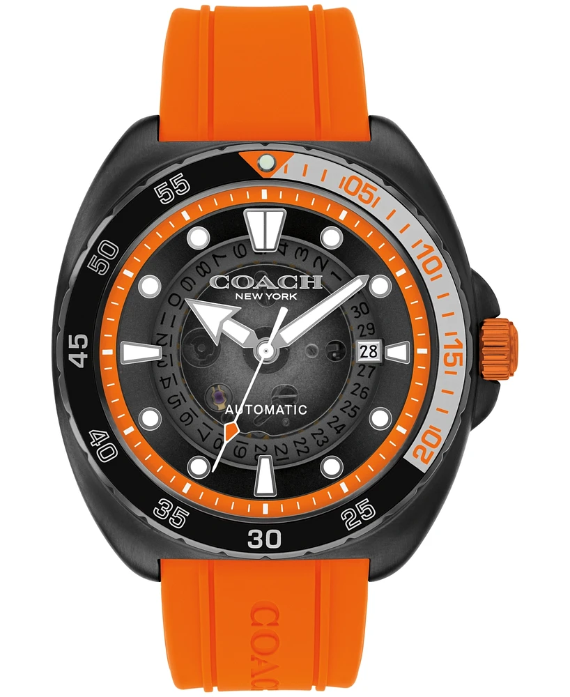 Coach Men's Charter Automatic Silicone Watch 44mm