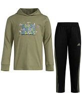 adidas Little & Toddler Boys Graphic Hooded T-Shirt Pants, 2 Piece Set