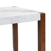 Modern 4-Piece Dining Set - Faux Marble Table, 2 Chairs & Bench