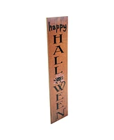 Northlight 36" Orange Happy Halloween with Spider Wooden Porch Board Sign Decoration