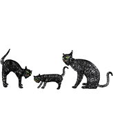 Northlight Set of 3 Led Lighted Black Cat Family Outdoor Halloween Decorations 27.5"