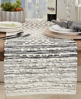 Saro Lifestyle Artisan Woven Stripe Diamond Table Runner, 16"x72"