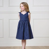 Hope & Henry Little Girls Sleeveless Bow Shoulder Swing Dress in Linen