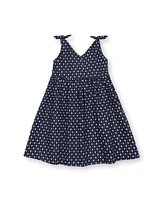 Hope & Henry Toddler Girls Sleeveless Bow Shoulder Swing Dress Linen