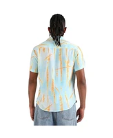 Campus Sutra Men's EcoLiva Sky Blue & Orange Pastel Tie Dye Shirt