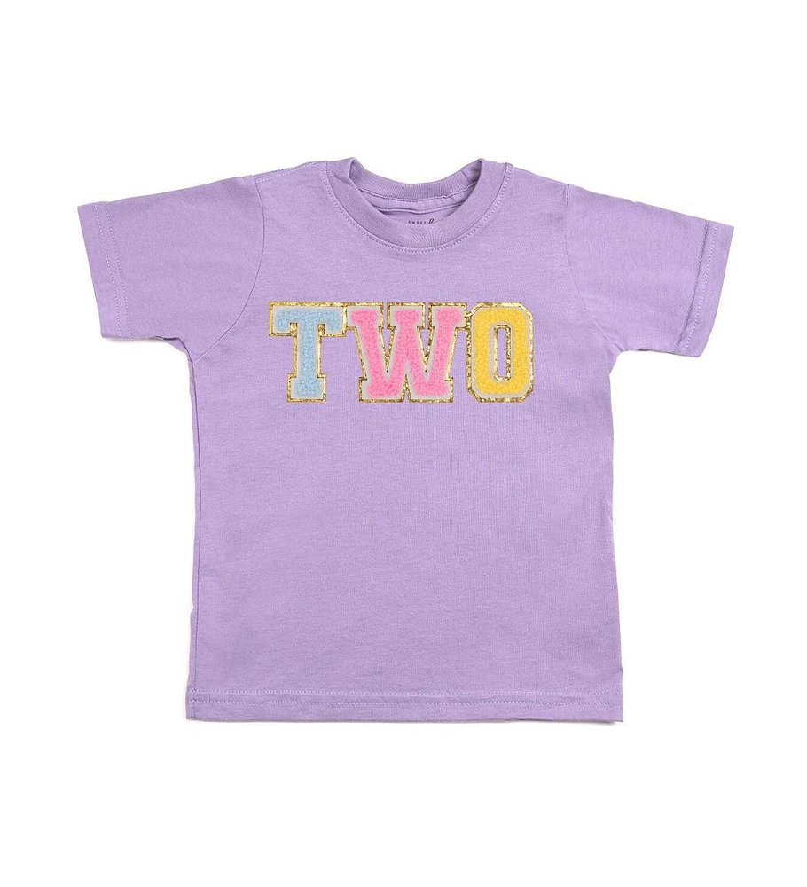 Sweet Wink Toddler Girls Second Birthday Patch Short Sleeve T-Shirt