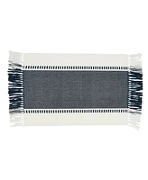 Saro Lifestyle Tassel Trimmed Stripe Placemat Set of 4, 14"x20"