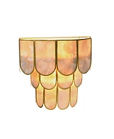 Storied Home 4-Tier Capiz and Metal Wall Sconce