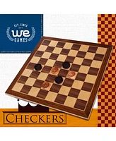 We Games Old School Brown and Natural Wooden Checkers Set -11.75 in.