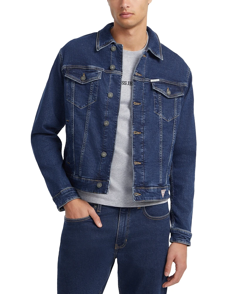 Guess Jeans Men's Slim-Fit Denim Trucker Jacket