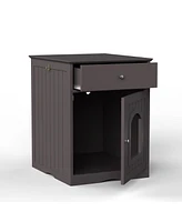 Streamdale Furniture Wooden Pet House with Drawer and Side Table