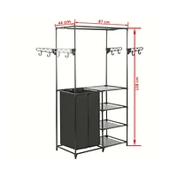 vidaXL Clothes Rack Steel and Non-woven Fabric 34.3"x17.3"x62.2" Black