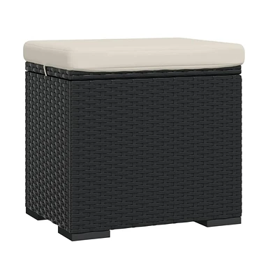 vidaXL Ottoman with Cushion 15.7"x11.8"x15.7" Poly Rattan