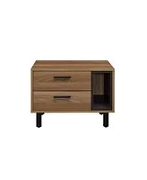 Simplie Fun Trolgar Accent Table, Brown Oak Black Finish