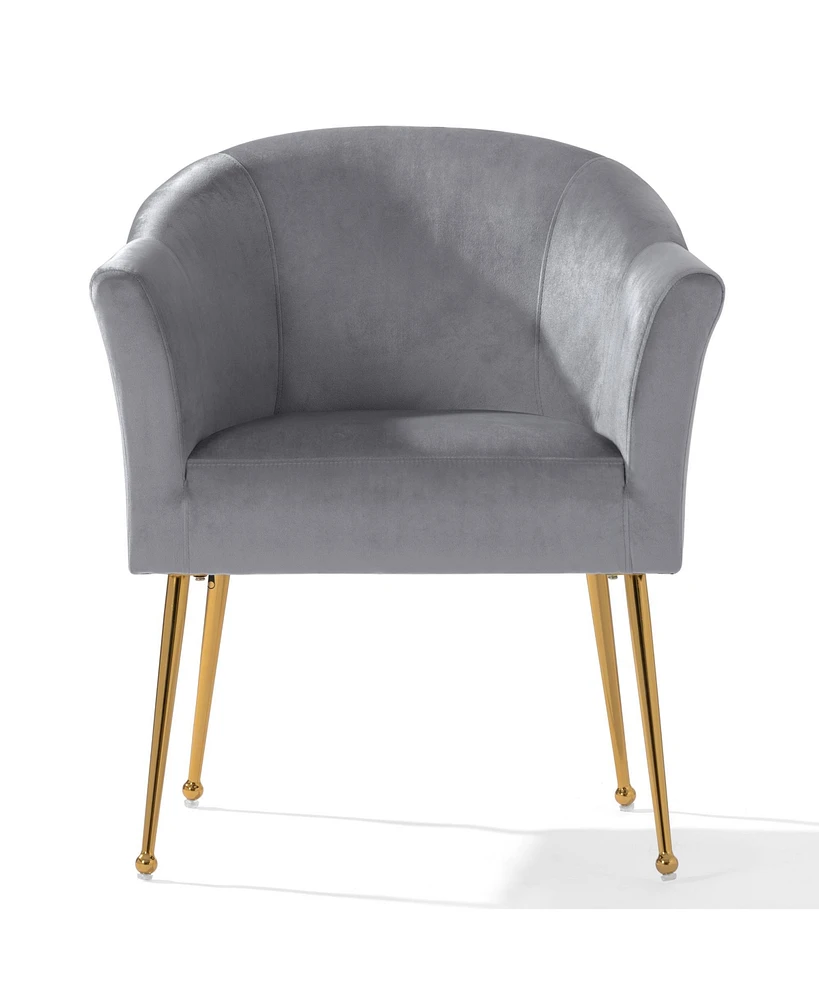 Simplie Fun Velvet Accent Chair with Gold Metal Legs