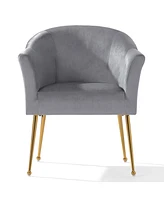 Simplie Fun Velvet Accent Chair with Gold Metal Legs