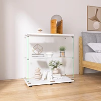 Streamdale Furniture Glass Display Cabinet, 2 Shelves, Floor Standing, 33.35" X 31.69" X 14.37"