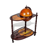 vidaXL Globe Bar Wine Stand Eucalyptus Wood Freestanding