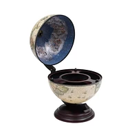 vidaXL Tabletop Globe Bar Wine Stand Eucalyptus Wood Green