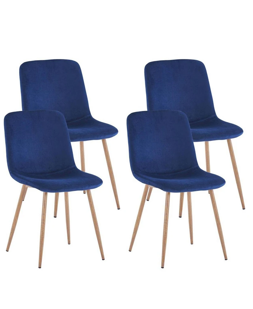 Simplie Fun 4 Pieces Blue Dining Chairs, Modern Style