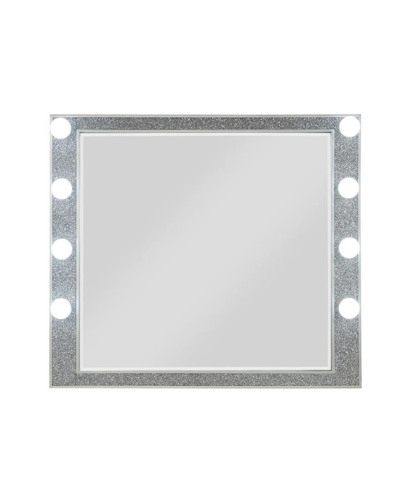 Simplie Fun Sliverfluff Mirror with Light, Mirrored & Champagne Finish