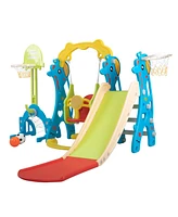 Streamdale Furniture 5-in-1 Toddler Slide and Swing Set with Accessories