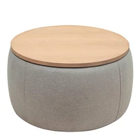 Streamdale Furniture Round Storage Ottoman, 2 in 1 Function