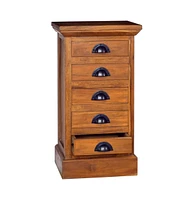 vidaXL 5-Drawer Cabinet 13.8"x11.8"x23.6" Solid Teak Wood