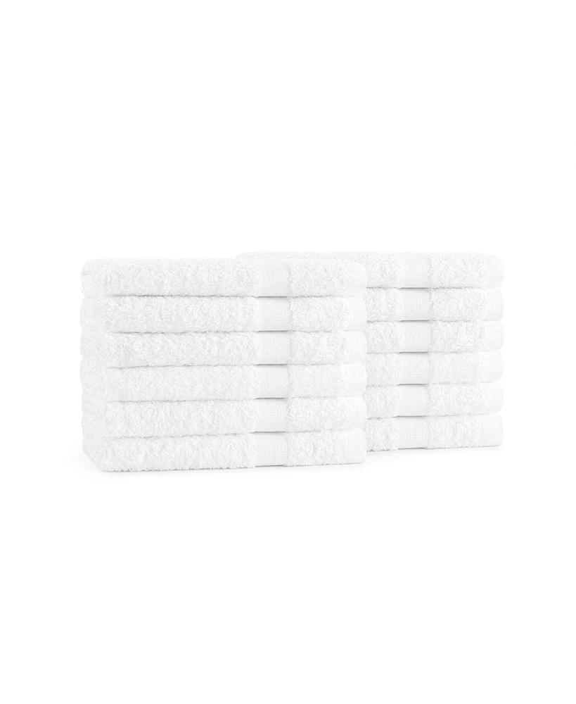 Arkwright Home Admiral Washcloths (12 Pack), 12x12 in., Cotton Poly Blend, White