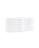 Arkwright Home Admiral Washcloths (12 Pack), 12x12 in., Cotton Poly Blend, White