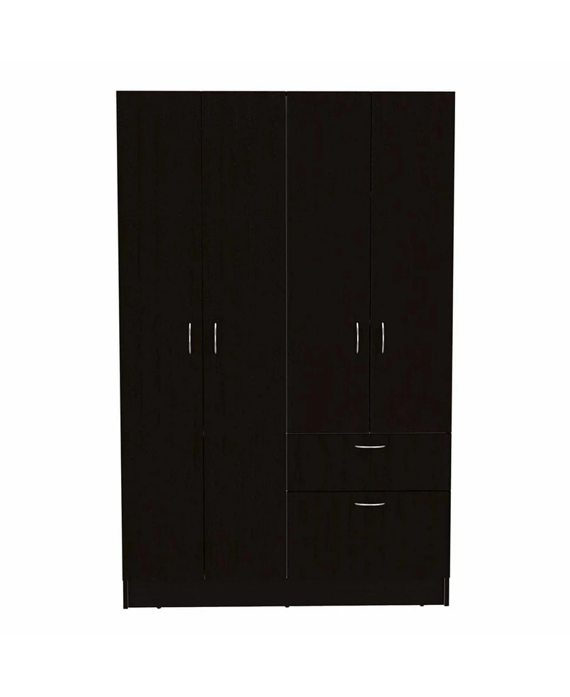 Simplie Fun Maltby 1-Drawer Rectangle Armoire Black Wengue And White