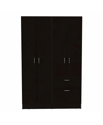 Simplie Fun Maltby 1-Drawer Rectangle Armoire Black Wengue And White