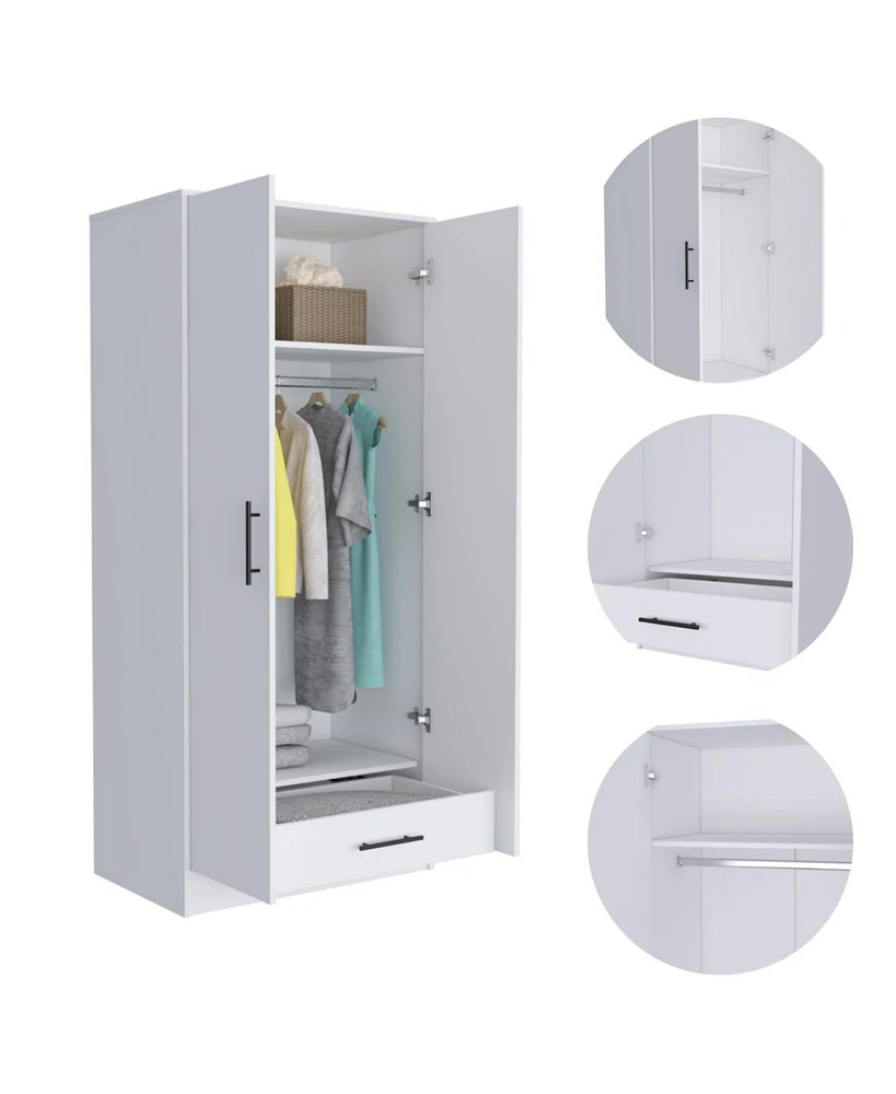 Simplie Fun Conway Rectangle Armoire White