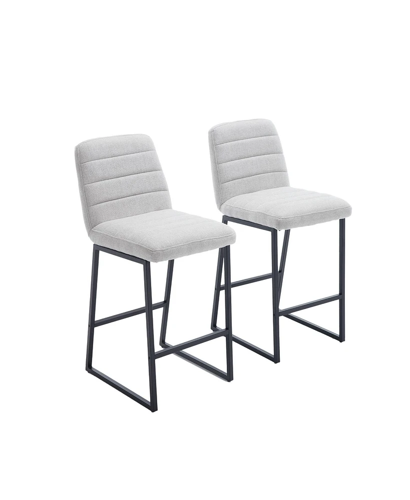 Simplie Fun 2 Upholstered Bar Stools with Footrests