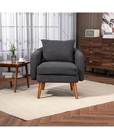 Streamdale Furniture Wood Frame Armchair, Modern Accent Chair Lounge Chair For Living Room