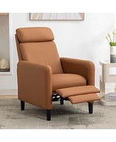 Simplie Fun Adjustable Modern Recliner Chair Mustard Green Pu Leather