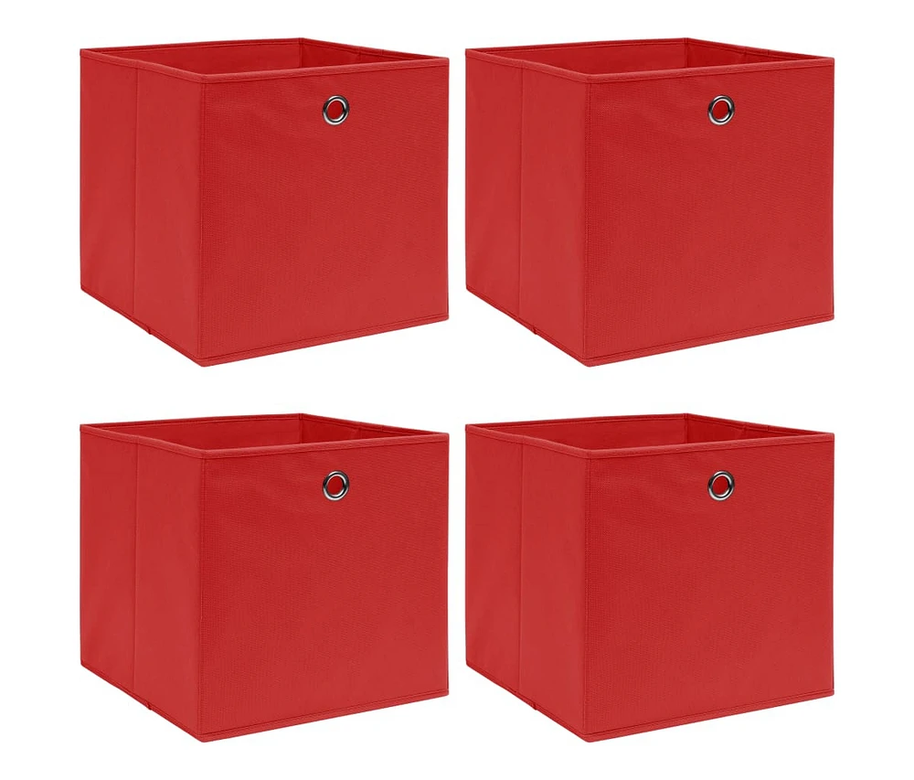 vidaXL Storage Boxes 4 pcs Red 12.6"x12.6"x12.6" Fabric