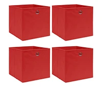 vidaXL Storage Boxes 4 pcs Red 12.6"x12.6"x12.6" Fabric
