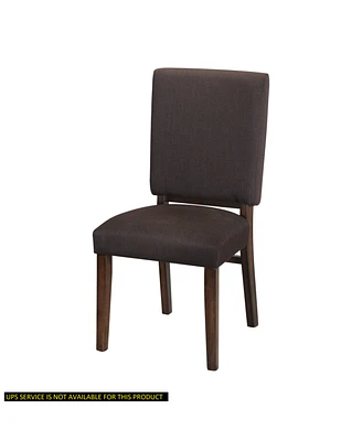 Simplie Fun Chocolate Brown Fabric Side Chairs 2 Piece Set