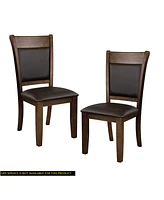 Streamdale Furniture Rustic Brown Finish Wooden Side Chairs 2 Piece Set