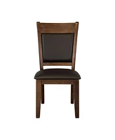 Streamdale Furniture Rustic Brown Finish Wooden Side Chairs 2 Piece Set