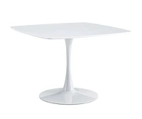 42.1" Mid-Century White Dining Table for 4-6, Round Mdf Top