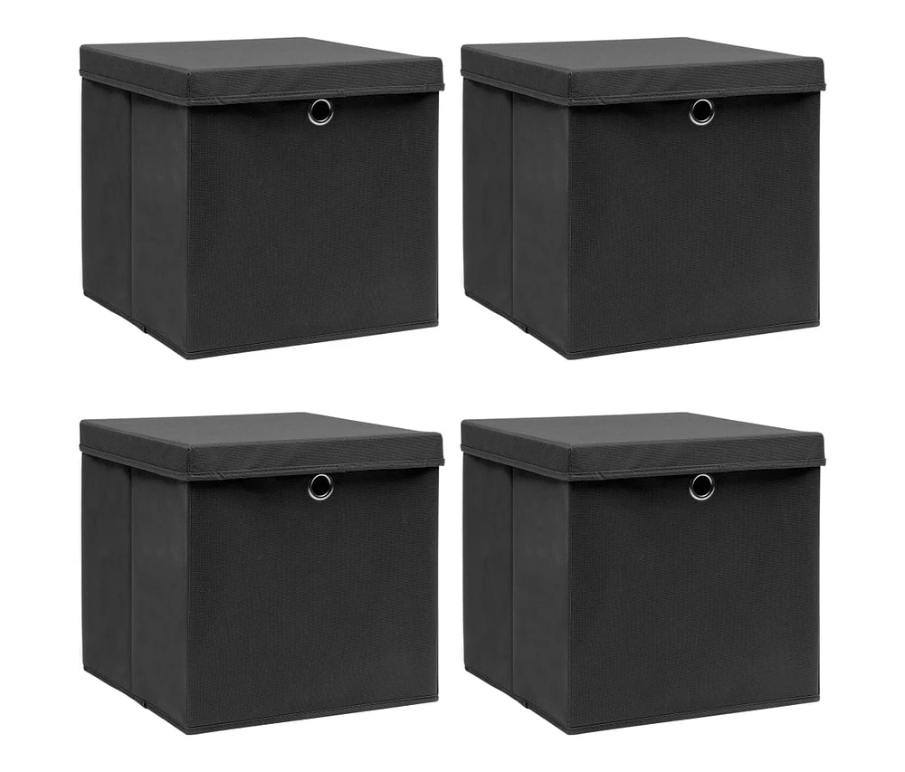 vidaXL Storage Boxes with Lids 4 pcs 12.6"x12.6"x12.6" Fabric