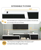 Rectangle Tv Stand, 2 Drawers, 1 Cabinet, Up to 100"