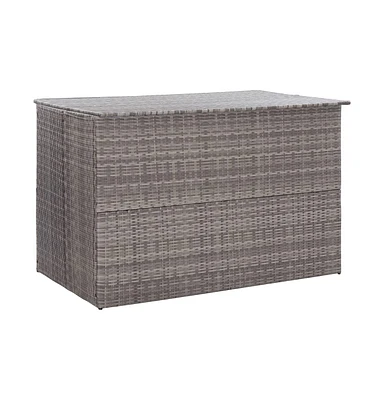 vidaXL Patio Storage Box Gray 59.1"x39.4"x39.4" Poly Rattan