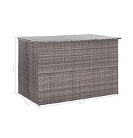 vidaXL Patio Storage Box Gray 59.1"x39.4"x39.4" Poly Rattan