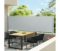 vidaXL Patio Retractable Side Awning 55.1"x236.2" Gray