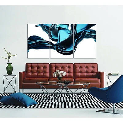 Simplie Fun Abstract Liquid In 3 Piece Acrylic Wall Art (36 H X 72 W)