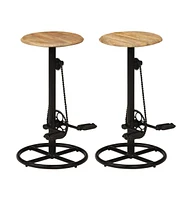 vidaXL Bar Chairs 2 pcs Solid Mango Wood