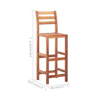 vidaXL Bar Stools 4 pcs Solid Acacia Wood